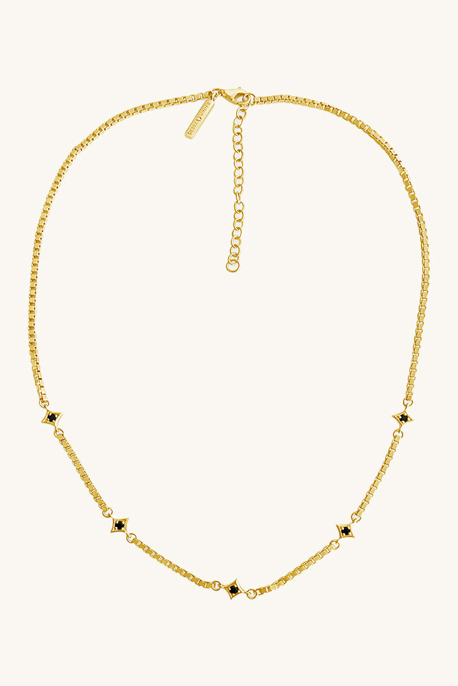 
                      
                        sierra winter gold vermeil and black spinel box chain necklace
                      
                    