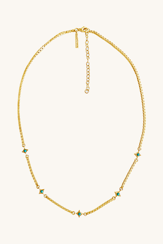 
                      
                        sierra winter gold vermeil and turquoise stardust box chain necklace
                      
                    