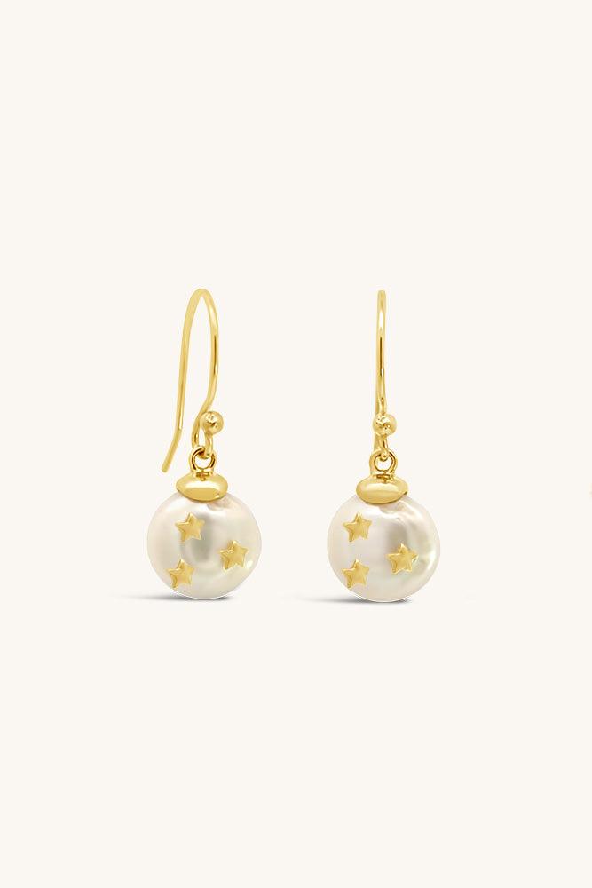 gold and coin pearl starry night drop earrings sierra winter