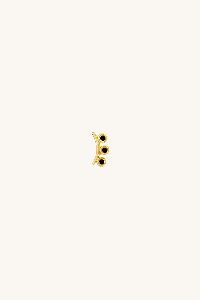 gold and black spinel curved stevie single earring sierra winter