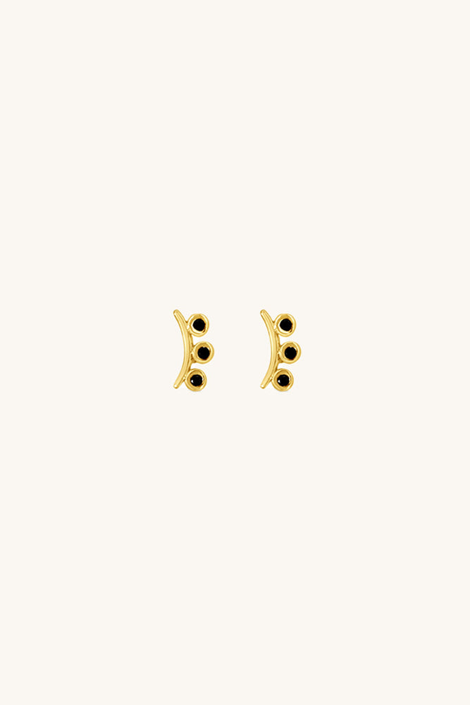 gold and black spinel curved stevie earrings sierra winter