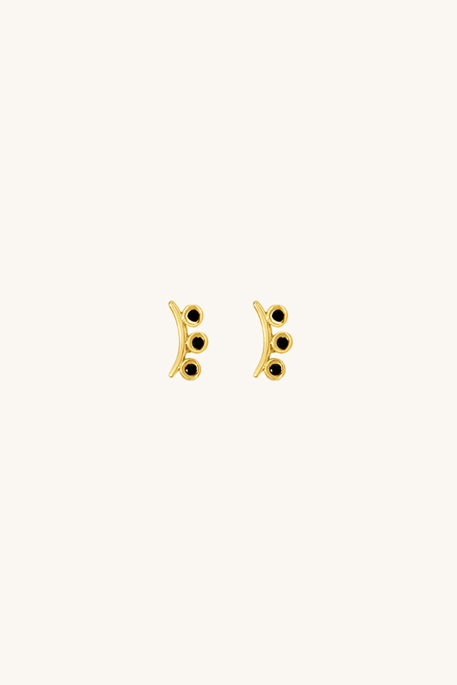 gold and black spinel curved stevie earrings sierra winter