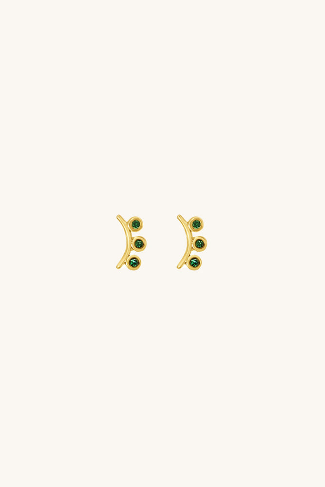 gold and emerald curved stevie  earrings sierra winter