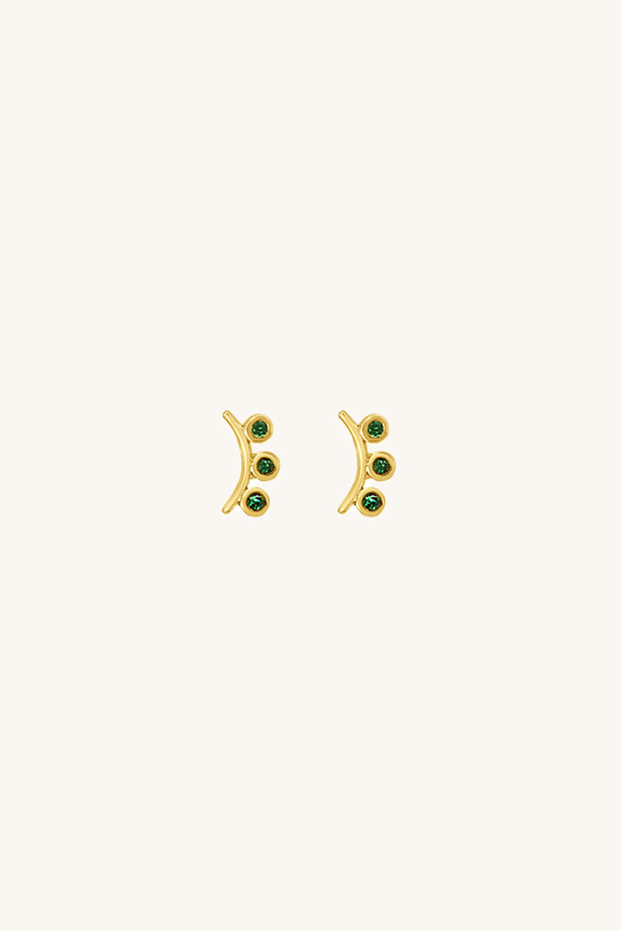 gold and emerald curved stevie  earrings sierra winter