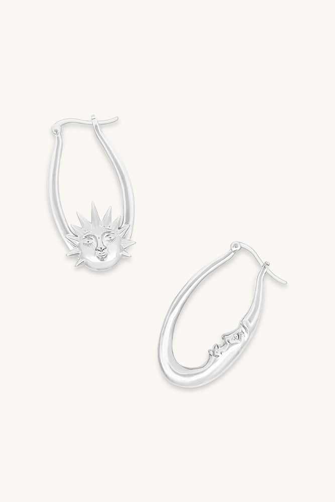 silver sun and moon hoop earrings sierra winter