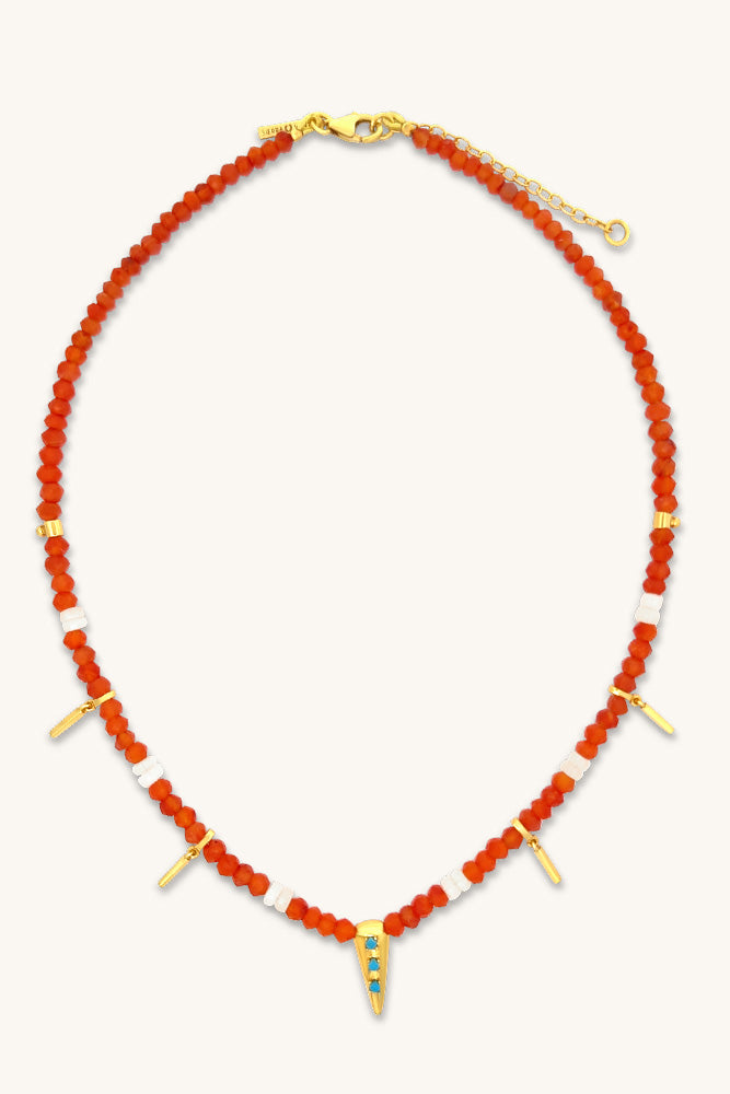 
                      
                        carnelian and gold beaded sundown necklace sierra winter
                      
                    