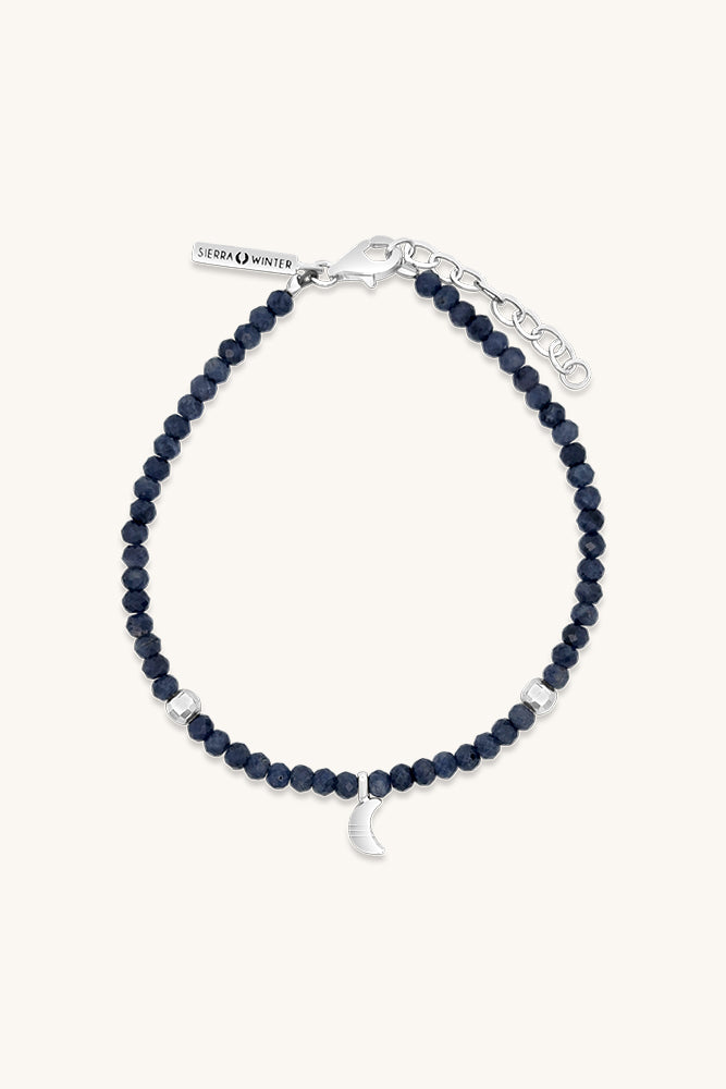 beaded blue sapphire birthstone silver handmade bracelet sierra winter