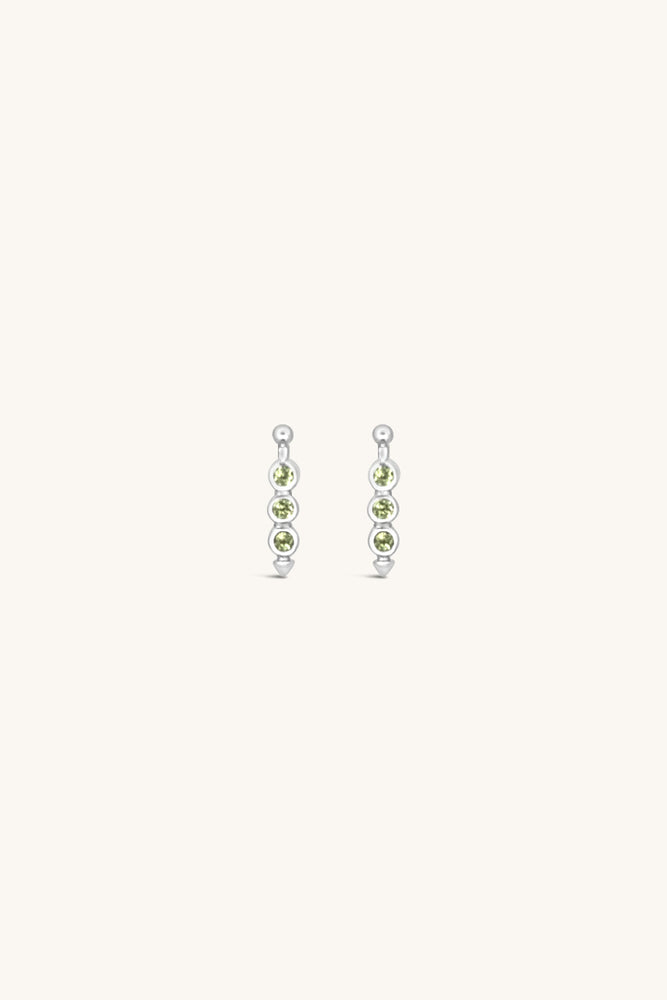 sterling silver and peridot martini olive stud earrings