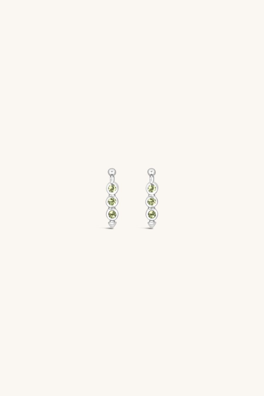 sterling silver and peridot martini olive stud earrings
