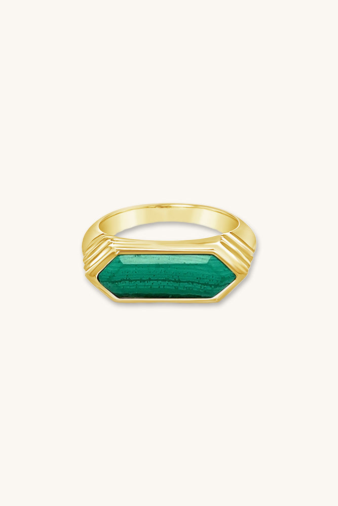 
                      
                        gold vermeil and malachite statement tucson ring sierra winter
                      
                    