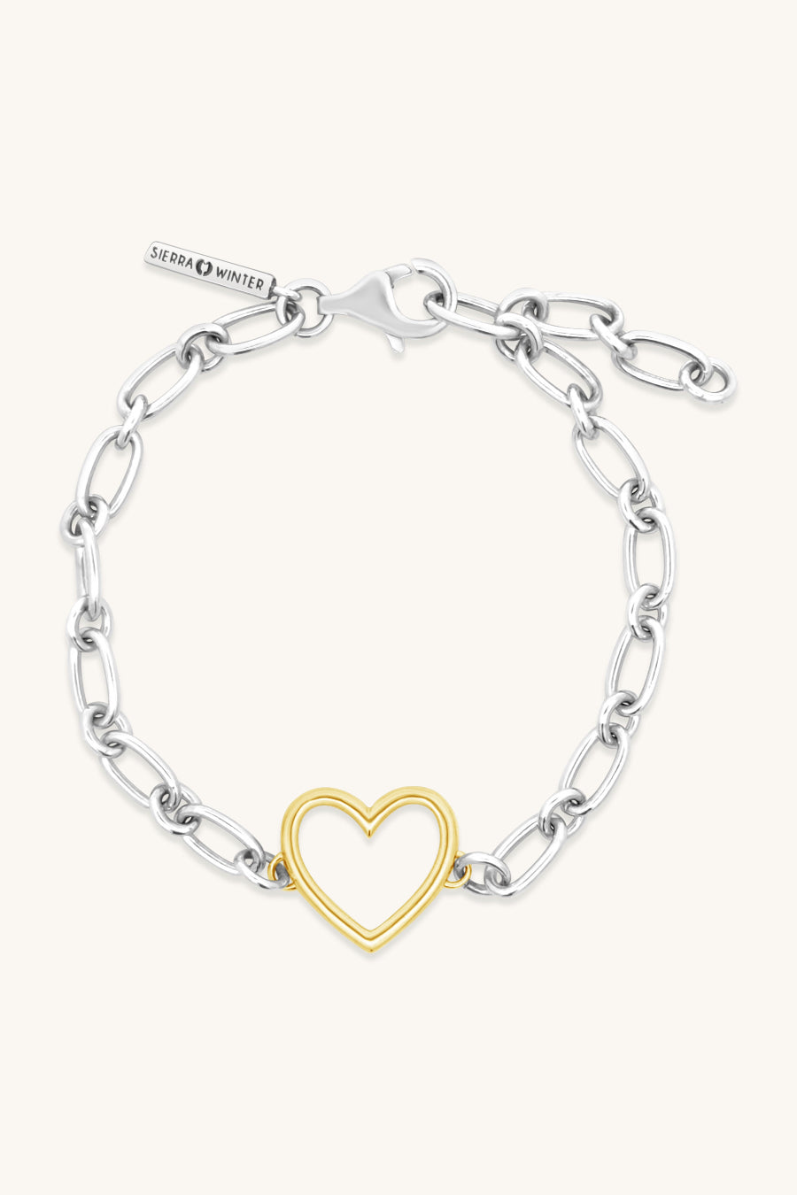 mixed metal venus heart chain bracelet sierra winter