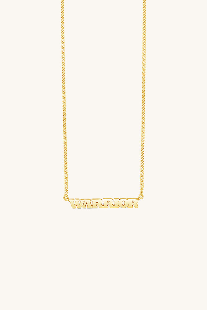 sierra winter gold warrior script necklace