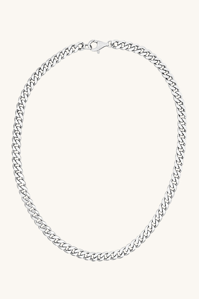 sierra winter thick silver curb chain willie necklace