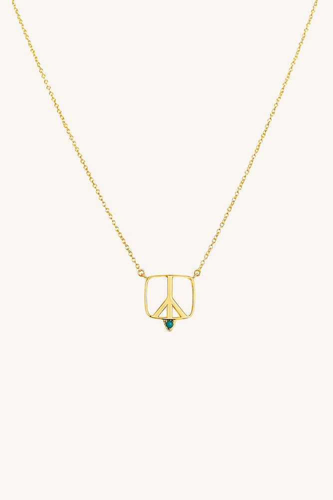 sierra winter gold vermeil peace sign woodstock necklace