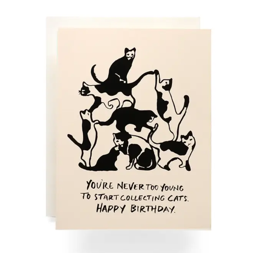 Cat Tower Birthday Card