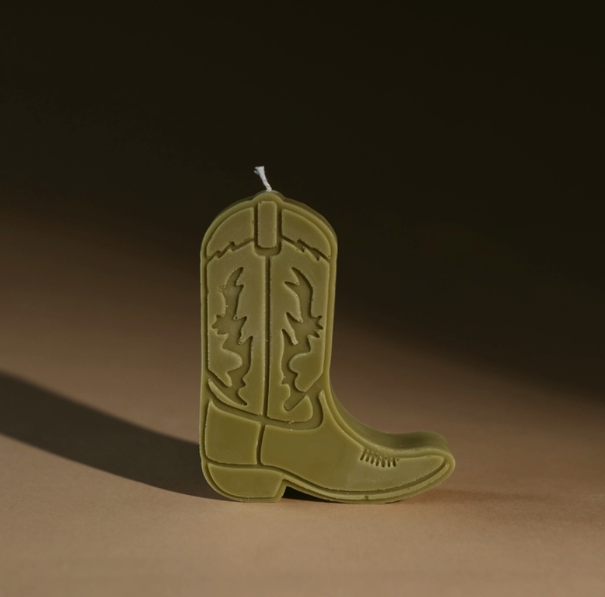 Cowboy Boot Nashville Shape Candles in Sagebrush