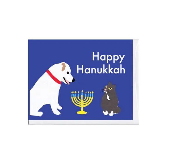 Dog and Cat Hanukkah Card