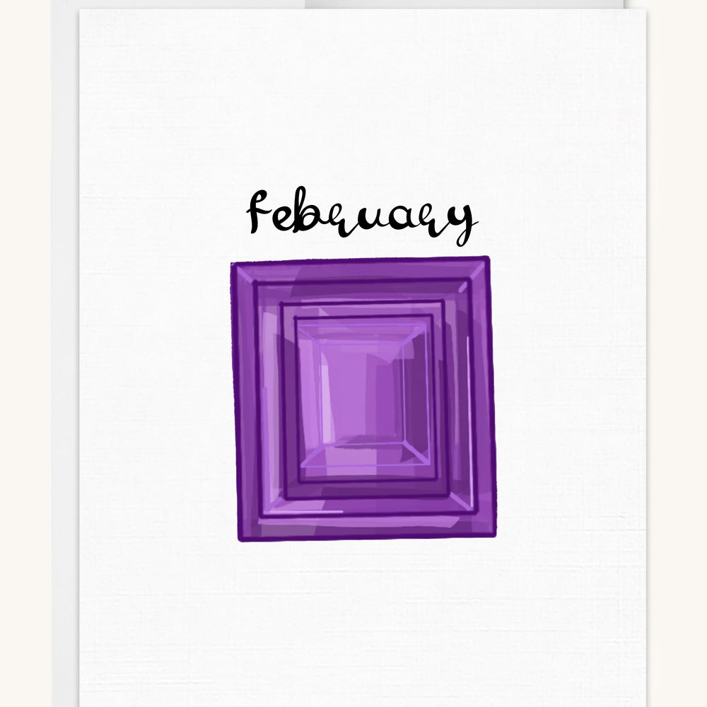 February Birthstone Card - Amethyst