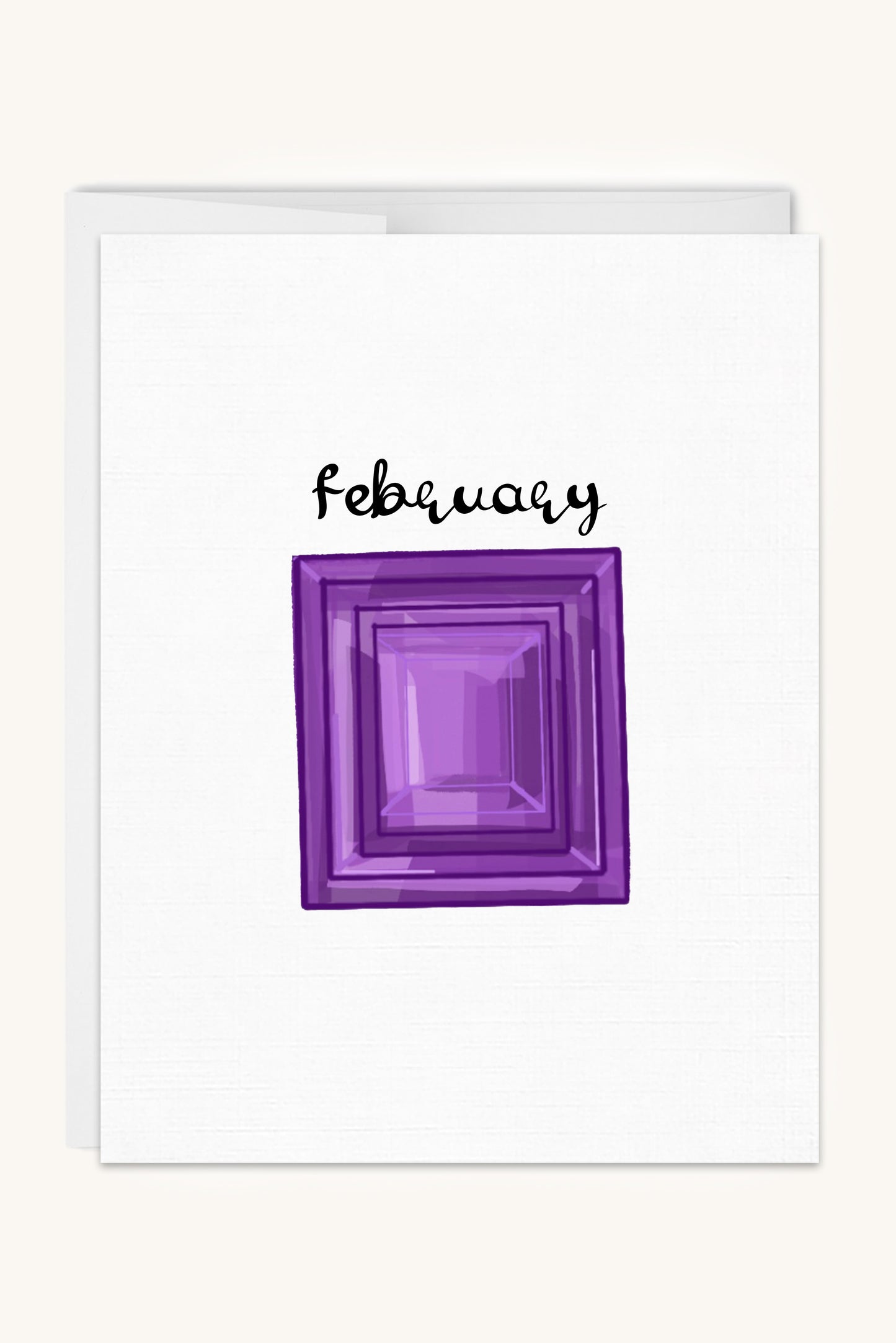 February Birthstone Card - Amethyst