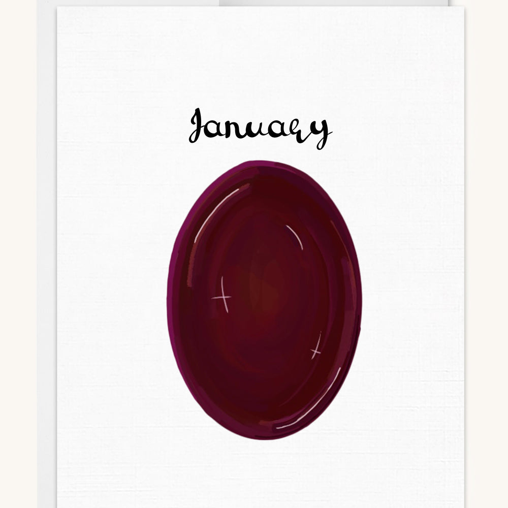 January Birthstone Card - Garnet