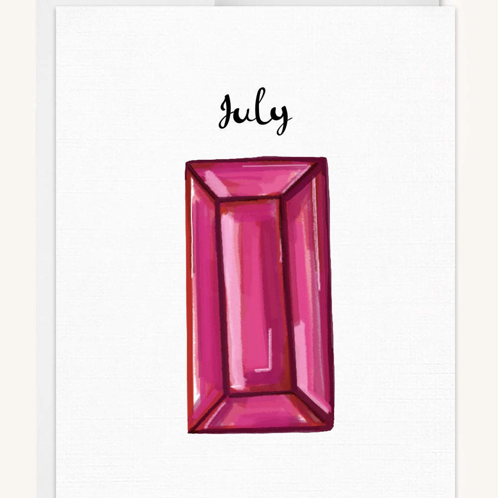 July Birthstone Card - Ruby