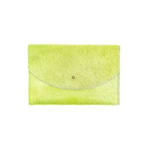Lime Hair on Hide Envelope Pouch