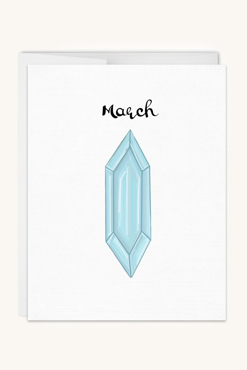 March Birthstone Card - Aquamarine