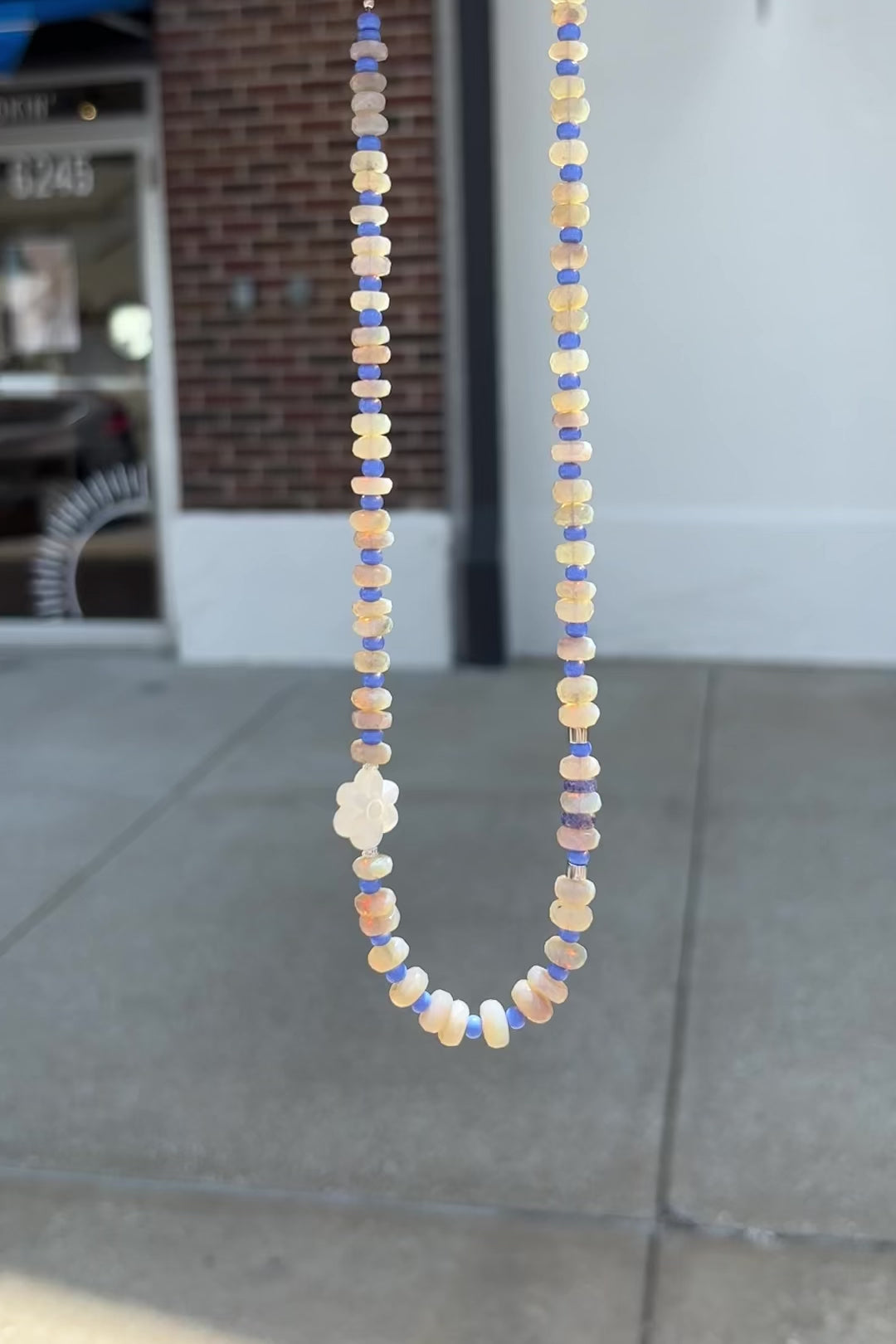 video of australian opal flower necklace sierra winter