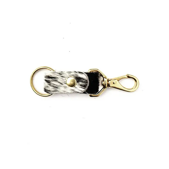 Salt & Pepper Hair on Hide Keychain