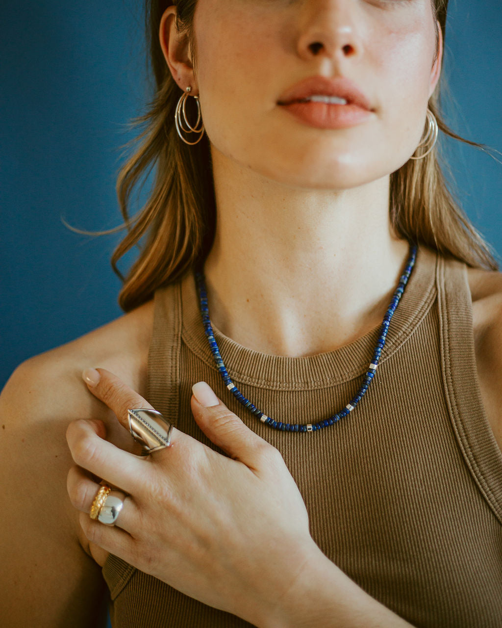 sierra winter jewelry lapis beaded gaia necklace