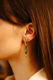 E116-GV-M Sierra Winter Boa Beaded Malachite Earrings