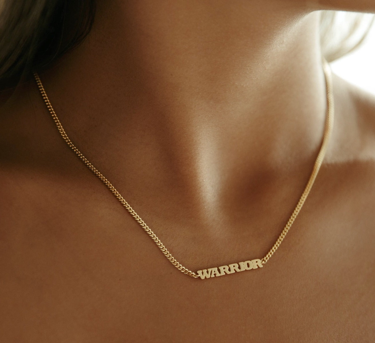 sierra winter gold warrior script necklace