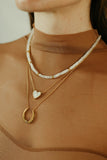 gold vermeil and mother of pearl heart pendant Lovestruck Necklace