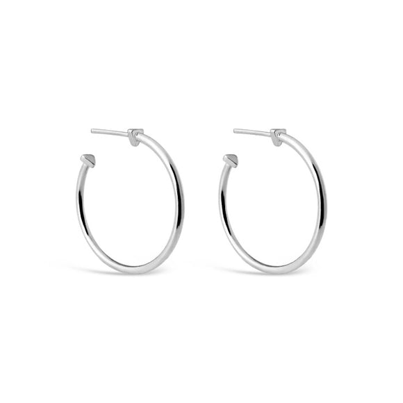 Medium sized 9 A.M. Hoop Earrings in Silver Sierra Winter 