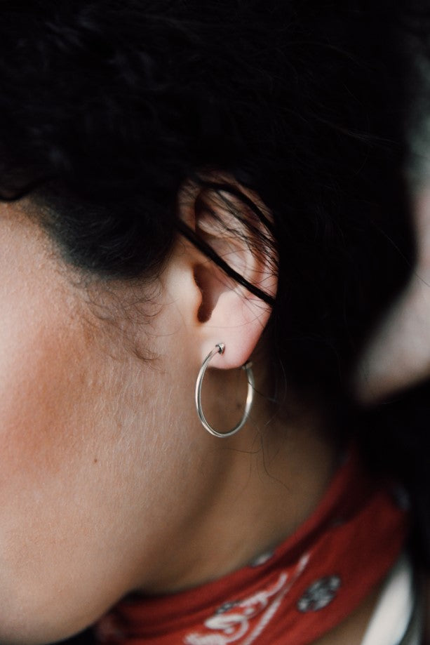 
                      
                        Sierra Winter 9 A.M. Hoop Earrings in Silver
                      
                    