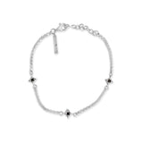 sierra winter sterling silver and black spinel stardust box chain bracelet