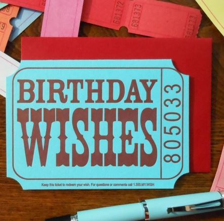 Birthday Wishes Ticket Card