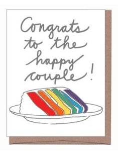 congrats couple rainbow cake card