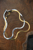 gold and onyx snake chain necklace