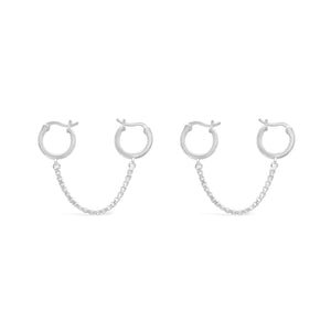 sierra winter jewelry sterling silver girlfriend box chain double huggie hoop earrings