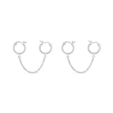 sierra winter jewelry sterling silver girlfriend box chain double huggie hoop earrings