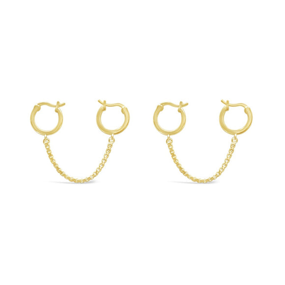 sierra winter jewelry gold vermeil girlfriend box chain double huggie hoop earrings