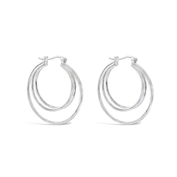 sierra winter jewelry american woman triple hoop earrings sterling silver