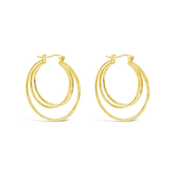 sierra winter jewelry american woman triple hoop earrings gold vermeil
