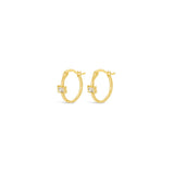 gold vermeil and white topaz huggie Happy Hour Hoop Earrings