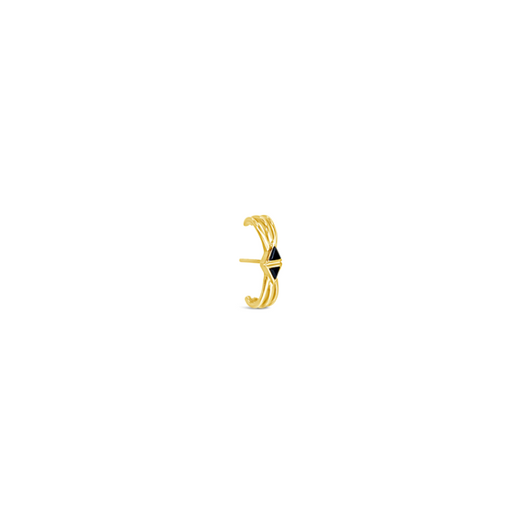 Sierra Winter Beatnik gold vermeil black onyx wrap earring