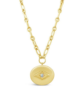thick gold chain pendant necklace opal