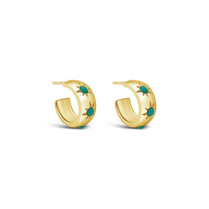 sierra winter gold and turquoise thick small eve hoops