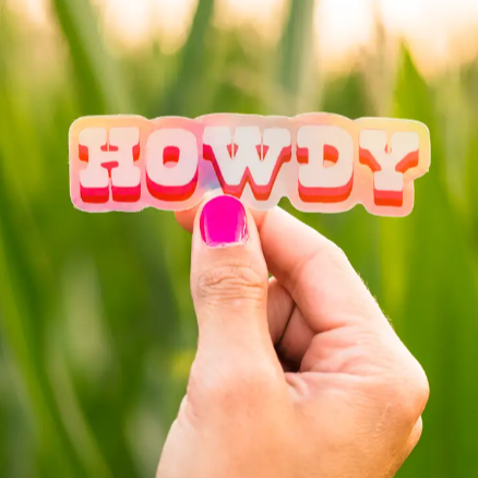 holographic howdy sticker