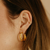 large gold vermeil angled Hella Fine Hoop Earrings